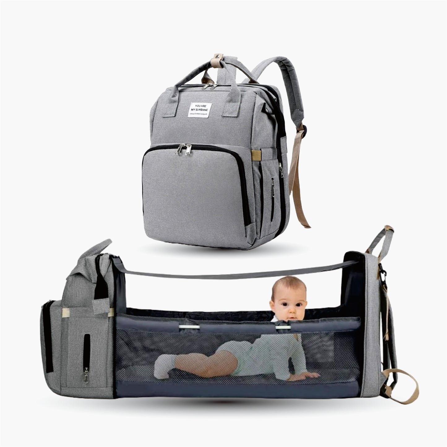 Mom's Nest - Convertible Crib Diaper Backpack